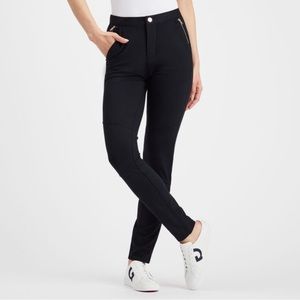 G/Fore Women’s Double Knit Moto Legging Golf Pants Zippers Ponte Black 8